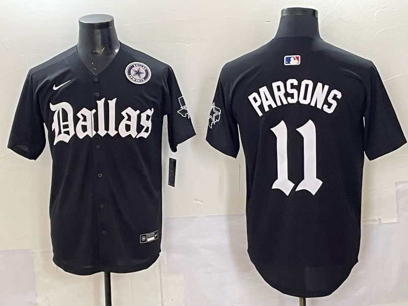 Men 2025 Nike Dallas Cowboys #11 Parsons Black 5th generation Joint Name Limited NFL Jersey 04->dallas cowboys->NFL Jersey